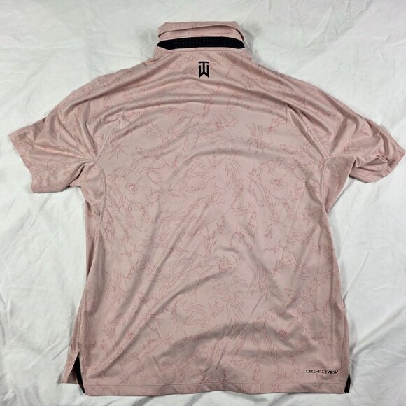 Nike Tiger Woods Mens Size Large Pink Polo Shirt Hawaii Clippers Classic Golf - Picture 2 of 11